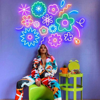 Flower Power by Emily Eldridge - LED Neon Sign - YELLOWPOP UK