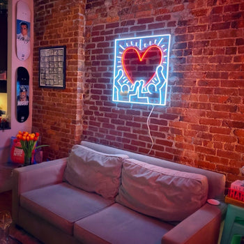 Radiant Heart, YP x Keith Haring, LED neon sign - YELLOWPOP UK