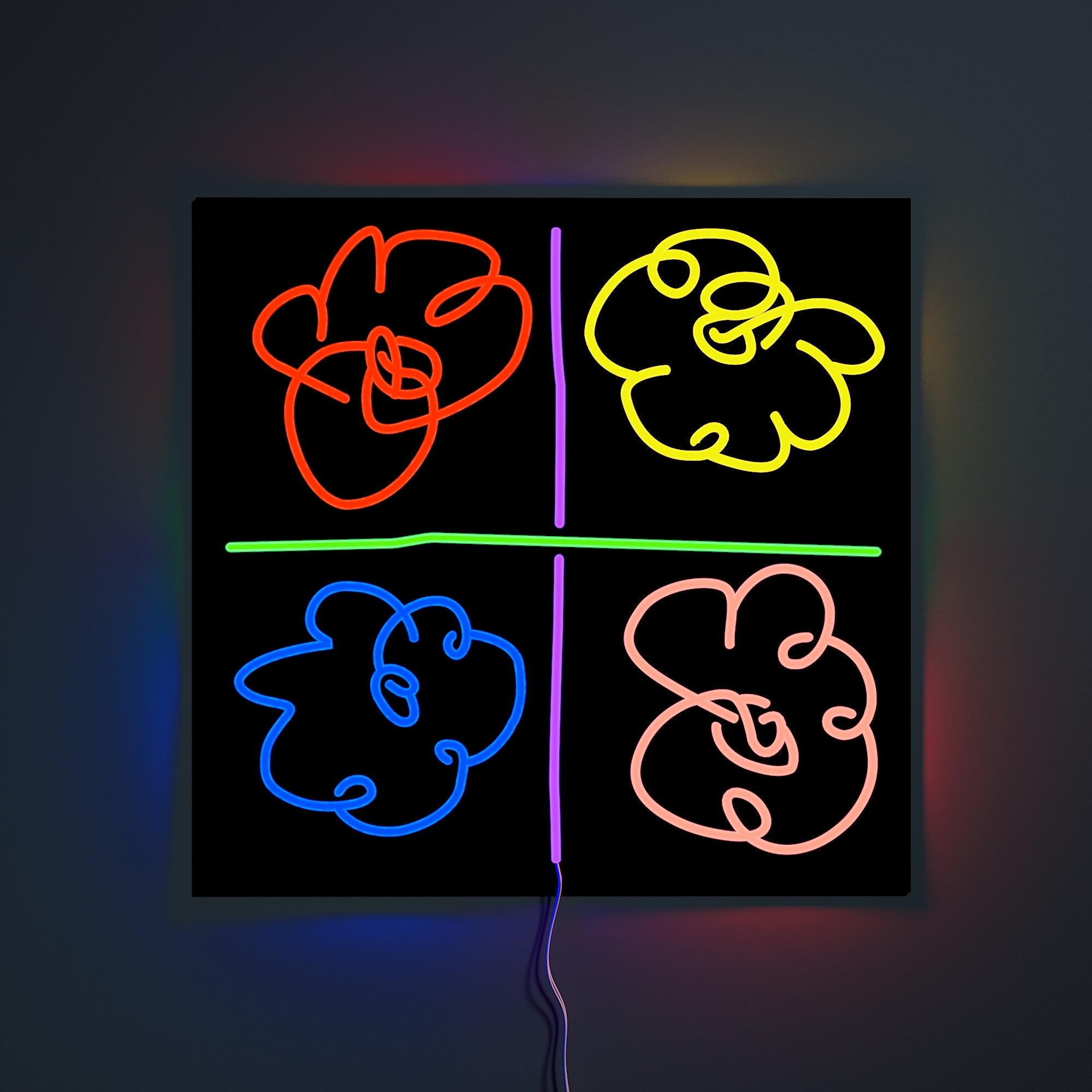 Flowers by Mickalene Thomas, LED neon sign - YELLOWPOP UK