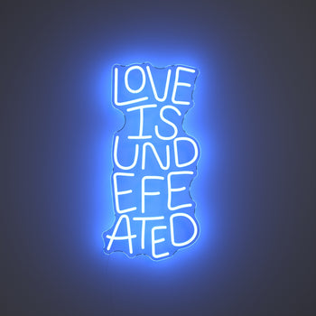 Love is Undefeated by Timothy Goodman, LED neon sign