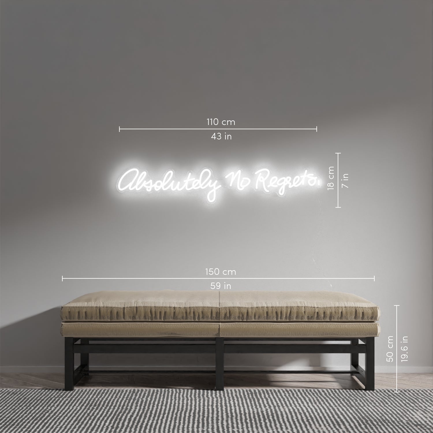 Absolutely no regrets by Madonna, LED neon sign - YELLOWPOP UK