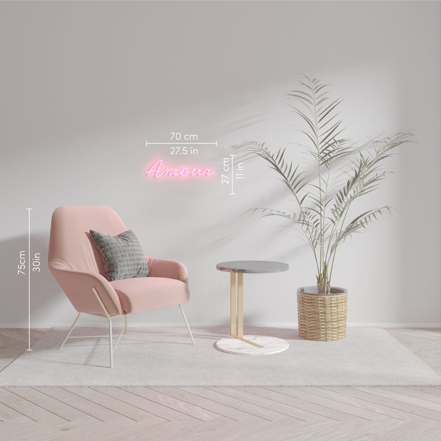 Amour Cursive - LED neon sign - YELLOWPOP UK