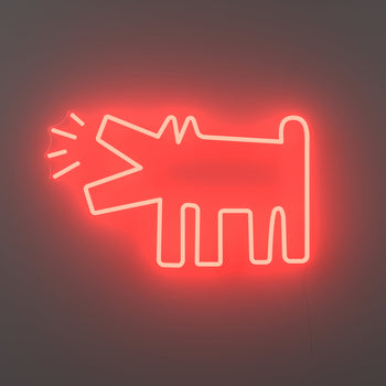 Barking Dog, YP x Keith Haring, LED neon sign - YELLOWPOP UK