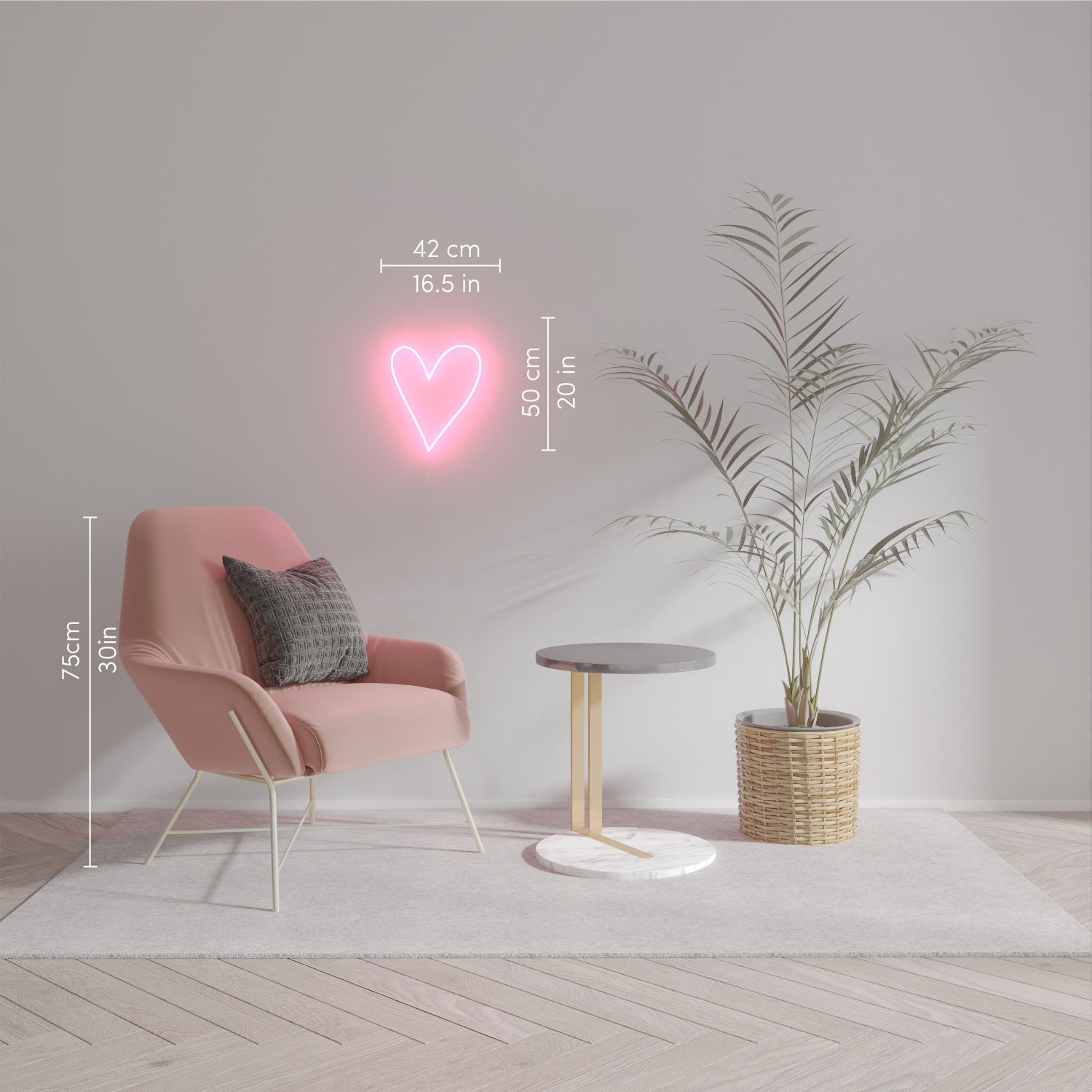 Large neon on sale heart light