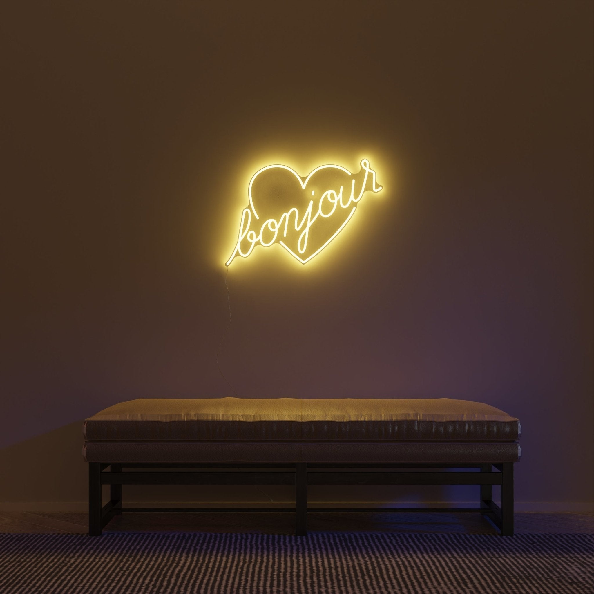 Bonjour by Jean André, LED neon sign - YELLOWPOP UK