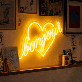 Bonjour by Jean André, LED neon sign - YELLOWPOP UK