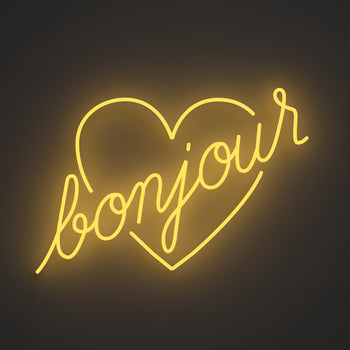 Bonjour by Jean André, LED neon sign - YELLOWPOP UK