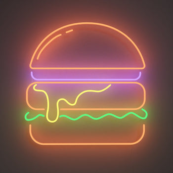 Burger, LED Neon Sign - YELLOWPOP UK