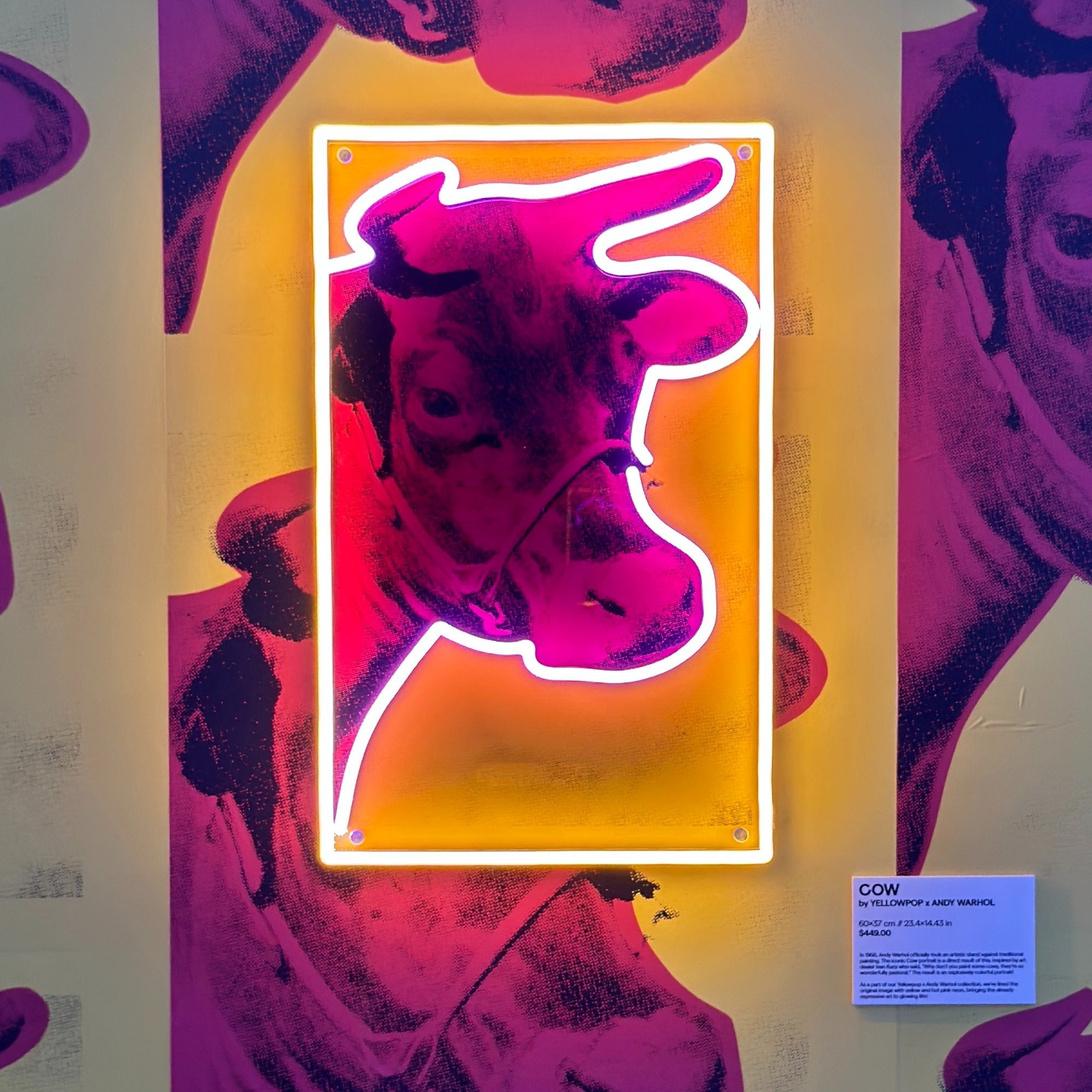 Cow by Andy Warhol - LED neon sign - YELLOWPOP UK