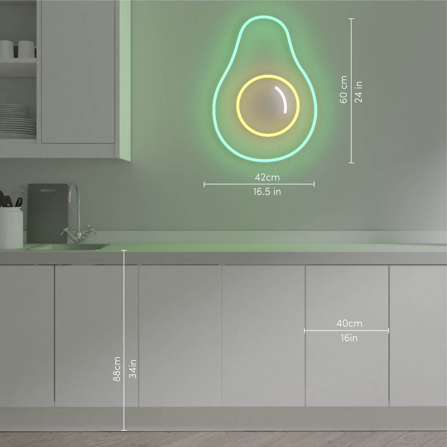 Crazy Avocado - LED neon sign - YELLOWPOP UK