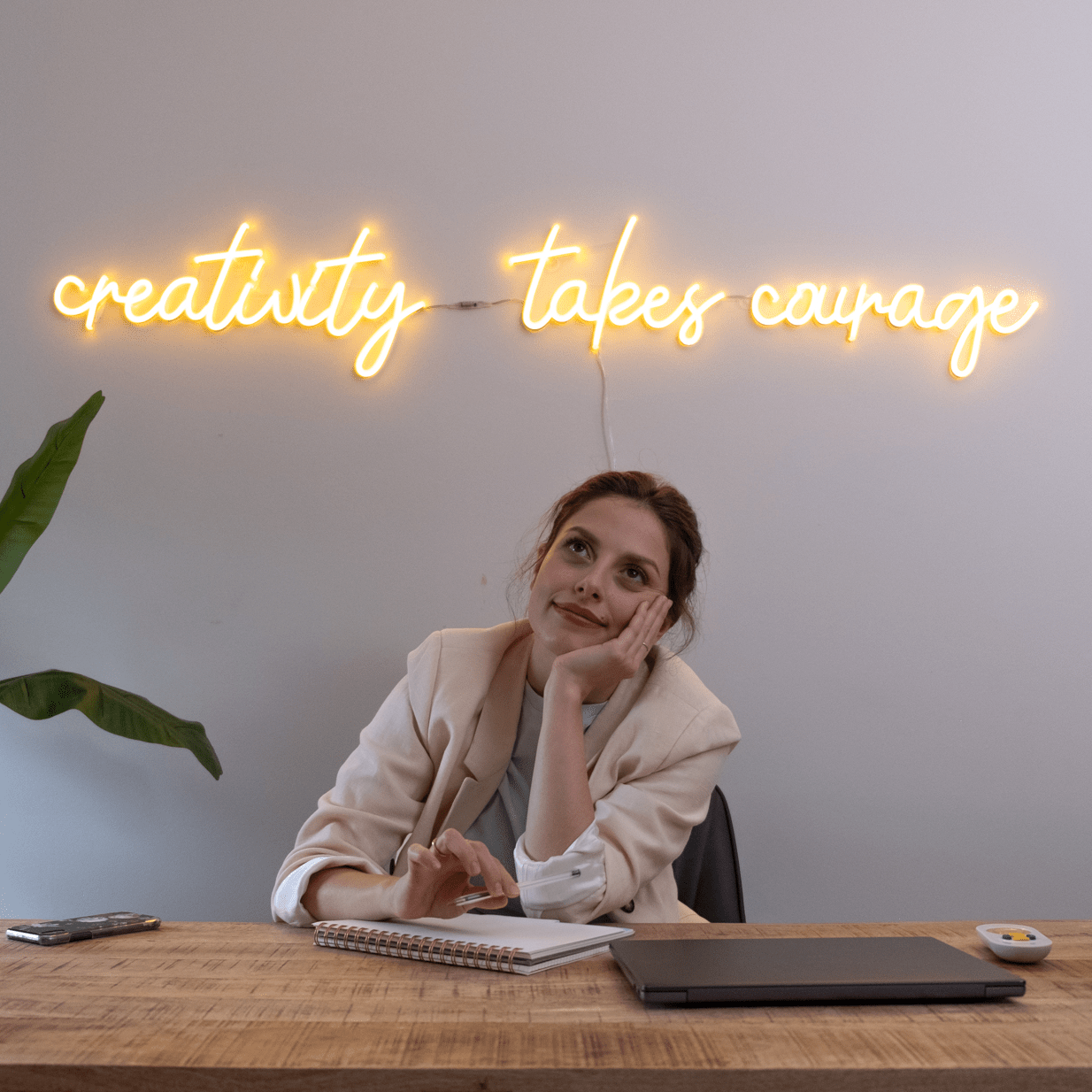 Creativity takes courage - LED neon sign - YELLOWPOP UK