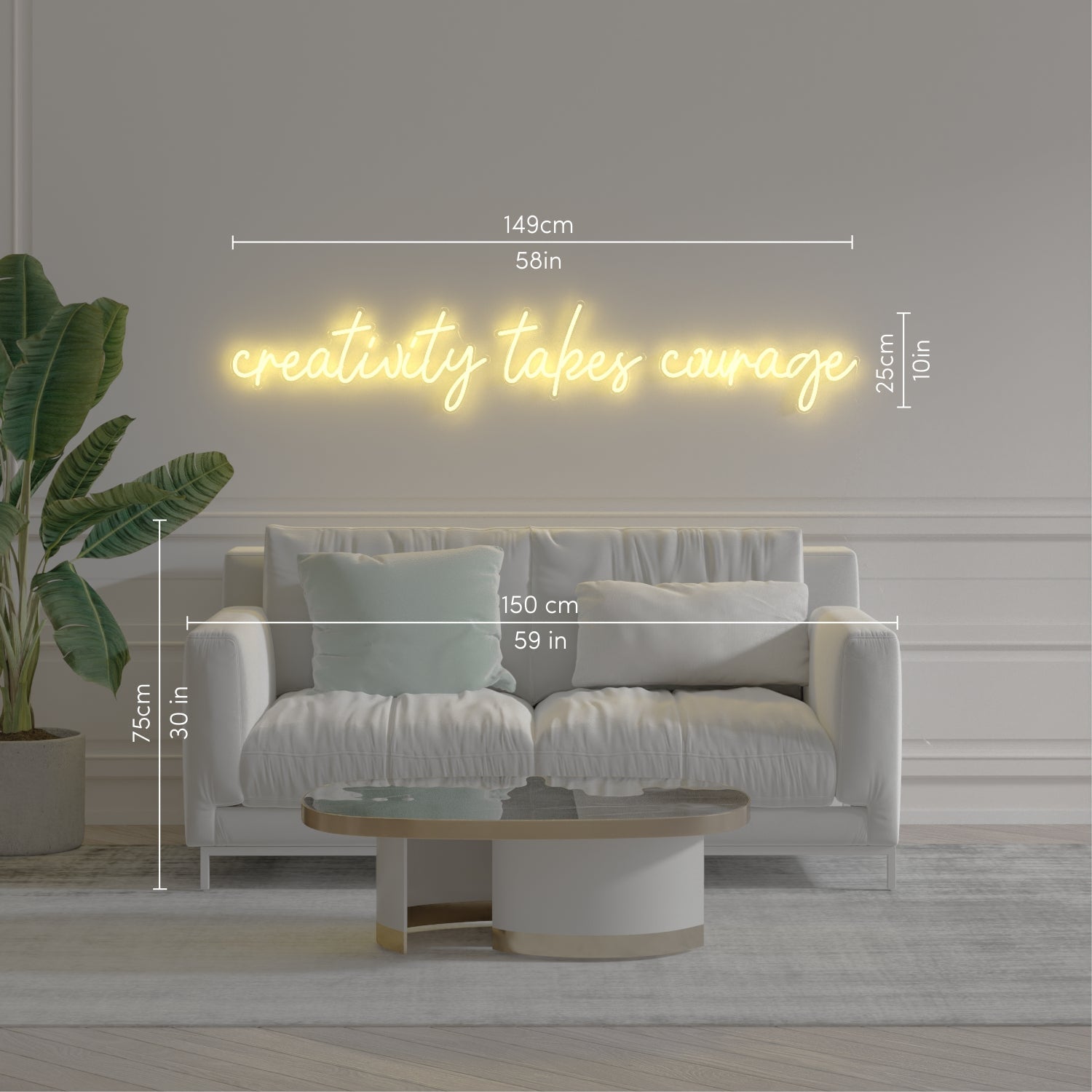 Creativity takes courage - LED neon sign - YELLOWPOP UK