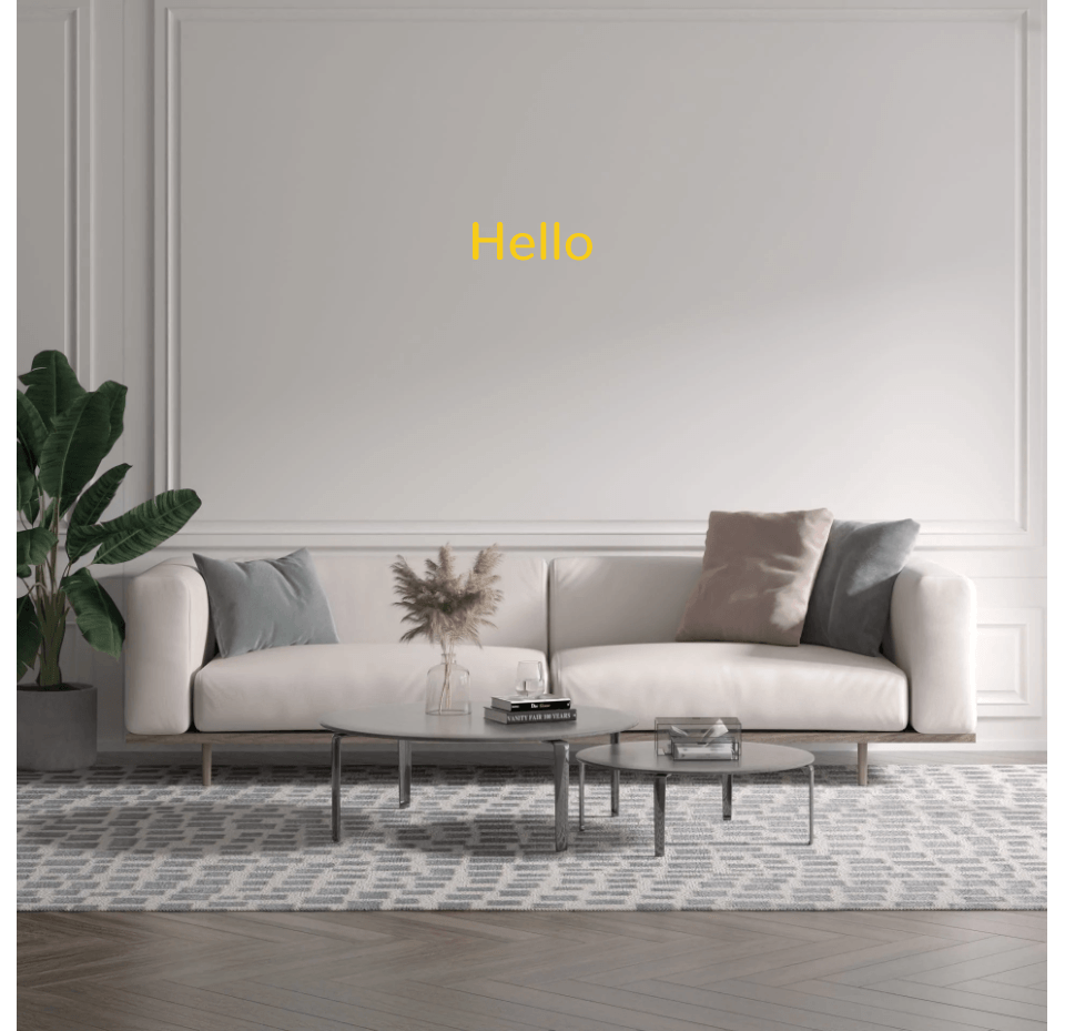 Custom text: Hello - YELLOWPOP UK