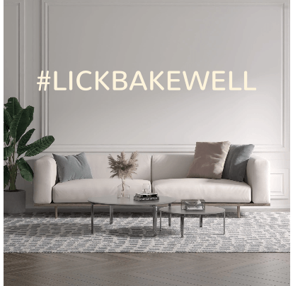 Custom text: #LICKBAKEWELL - YELLOWPOP UK