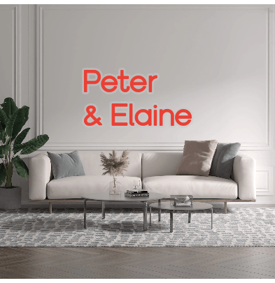 Custom text: Peter & Elaine - YELLOWPOP UK