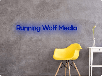 Custom text: Running Wolf Media - YELLOWPOP UK