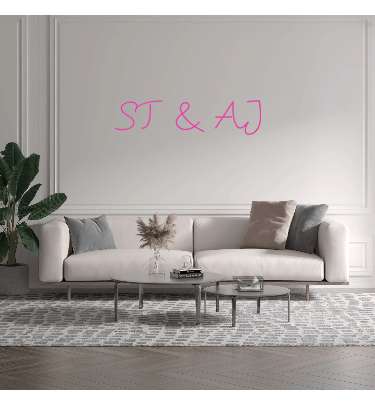 Custom text: ST & AJ - YELLOWPOP UK