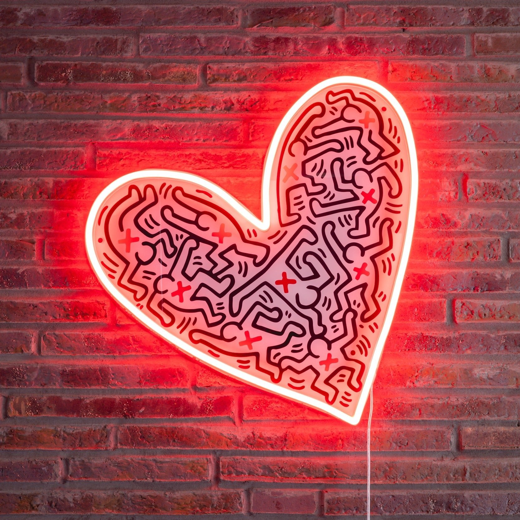 Dance Love, YP x Keith Haring, LED neon sign - YELLOWPOP UK