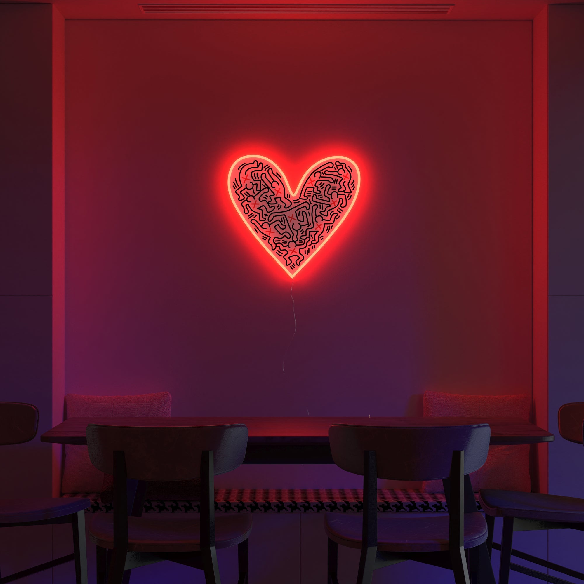 Dance Love, YP x Keith Haring, LED neon sign - YELLOWPOP UK