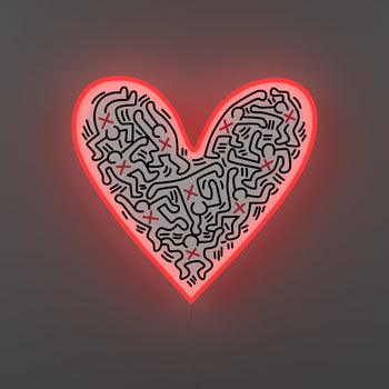 Dance Love, YP x Keith Haring, LED neon sign - YELLOWPOP UK