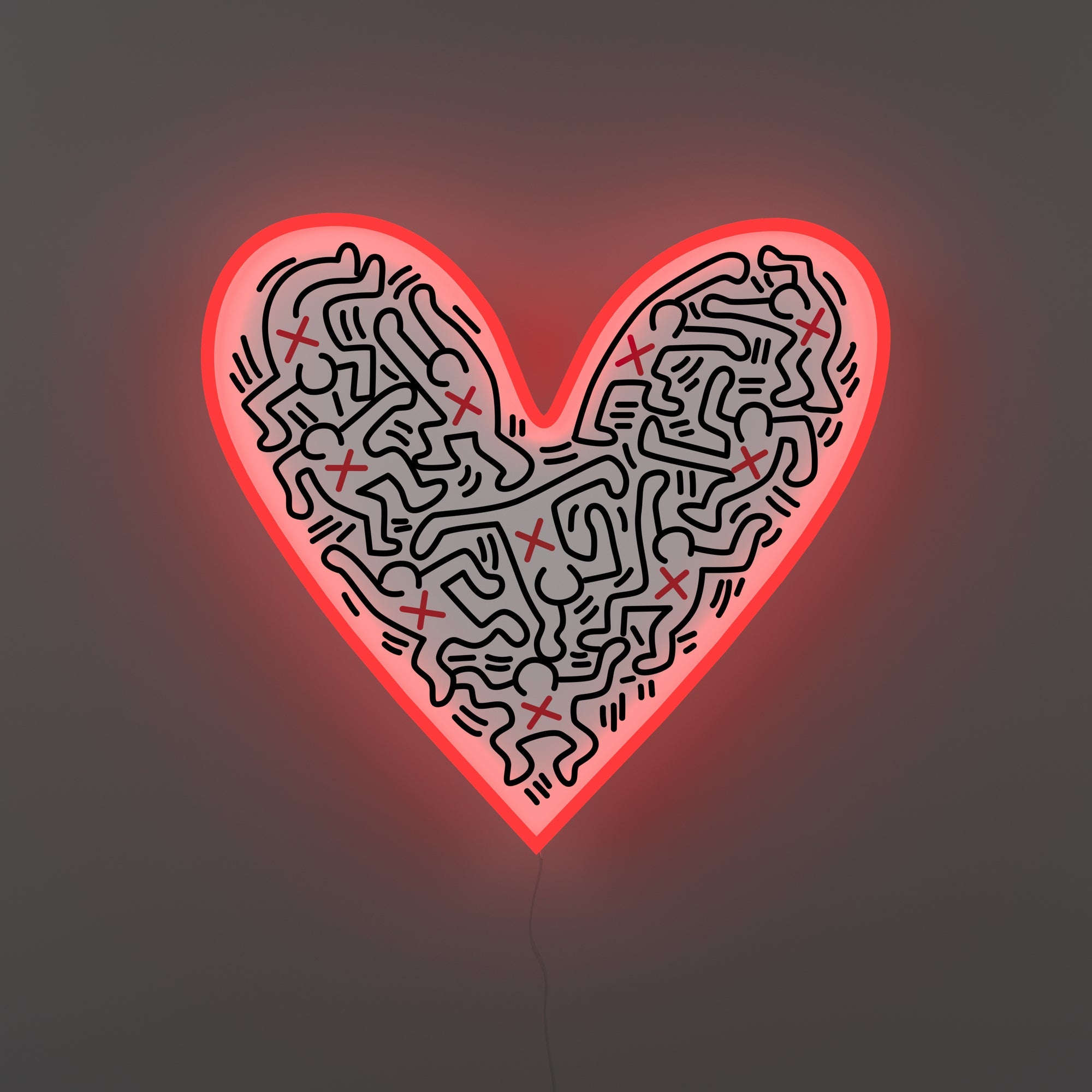 Dance Love, YP x Keith Haring, LED neon sign - YELLOWPOP UK