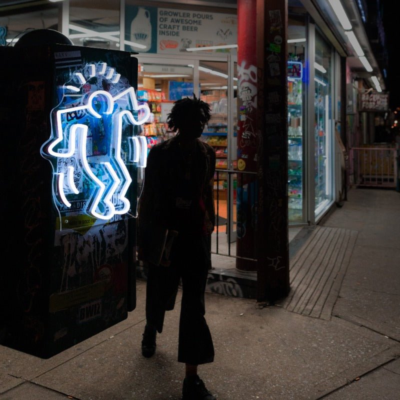 Dancing Man, YP x Keith Haring, LED neon sign - YELLOWPOP UK