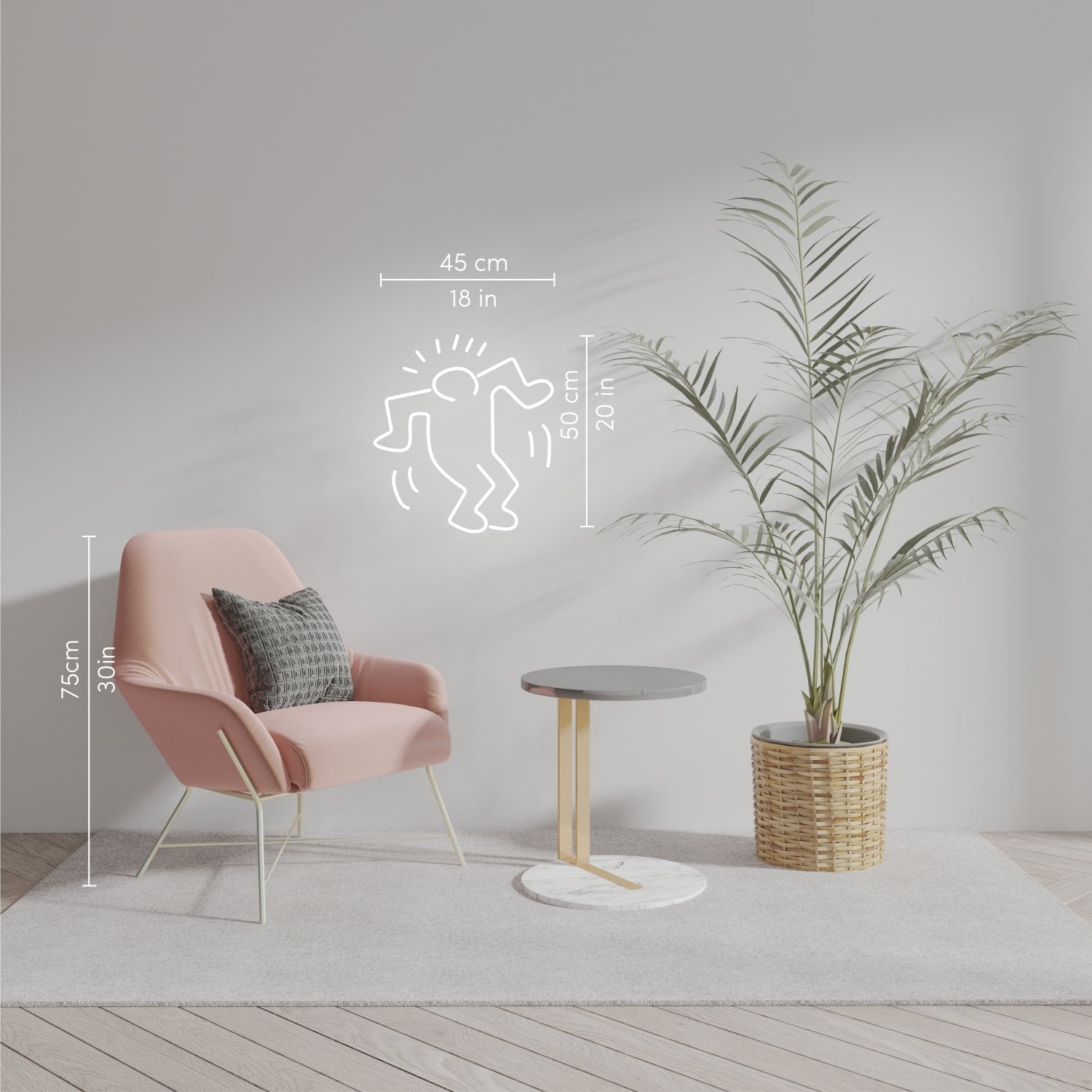 Dancing Man, YP x Keith Haring, LED neon sign - YELLOWPOP UK