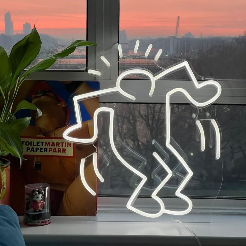 Dancing Man, YP x Keith Haring, LED neon sign - YELLOWPOP UK