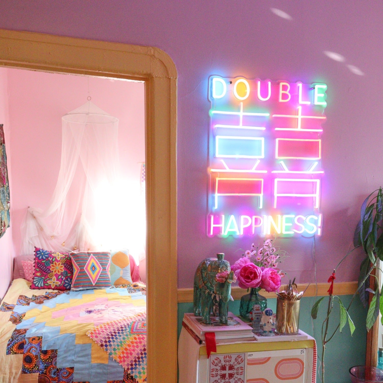Double Happiness by Emily Eldridge - LED Neon Sign - YELLOWPOP UK