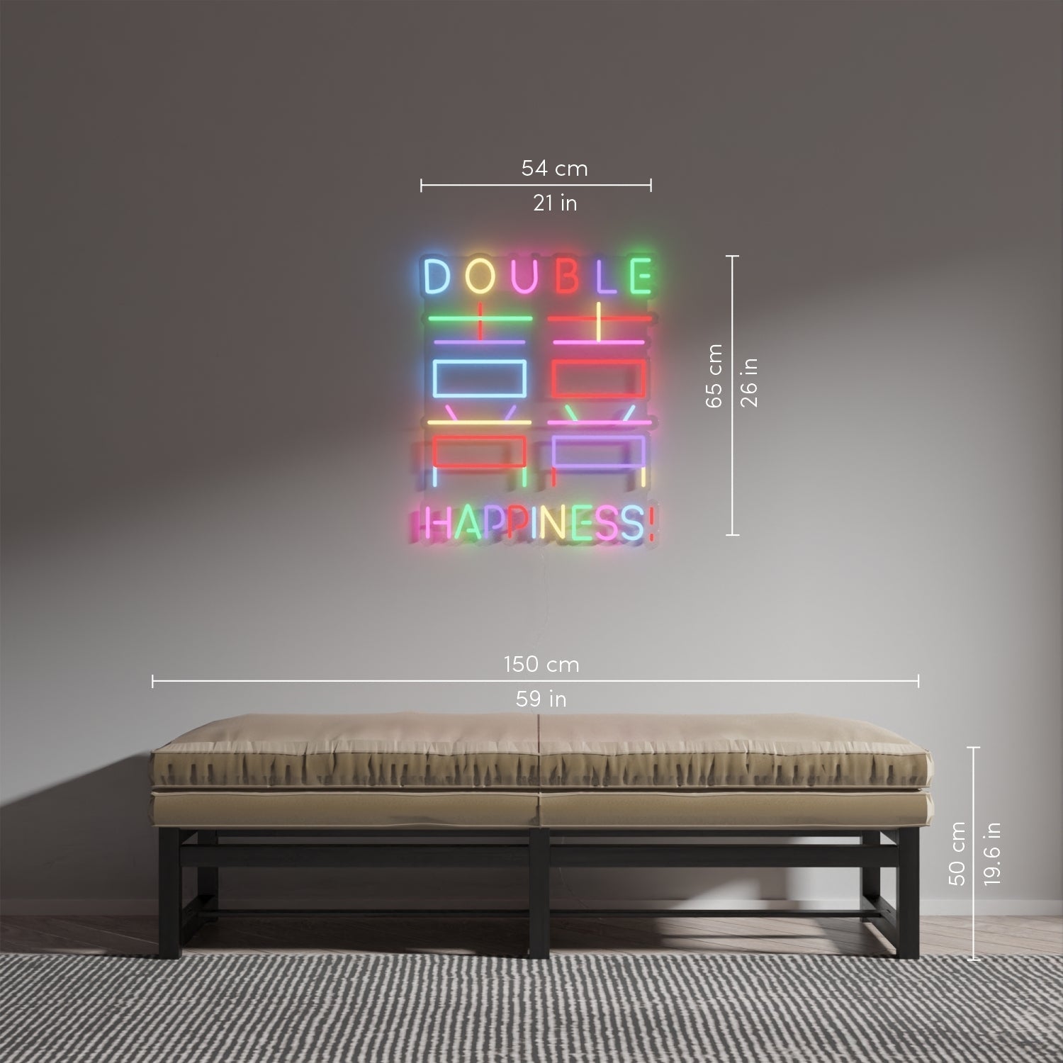 Double Happiness by Emily Eldridge - LED Neon Sign - YELLOWPOP UK
