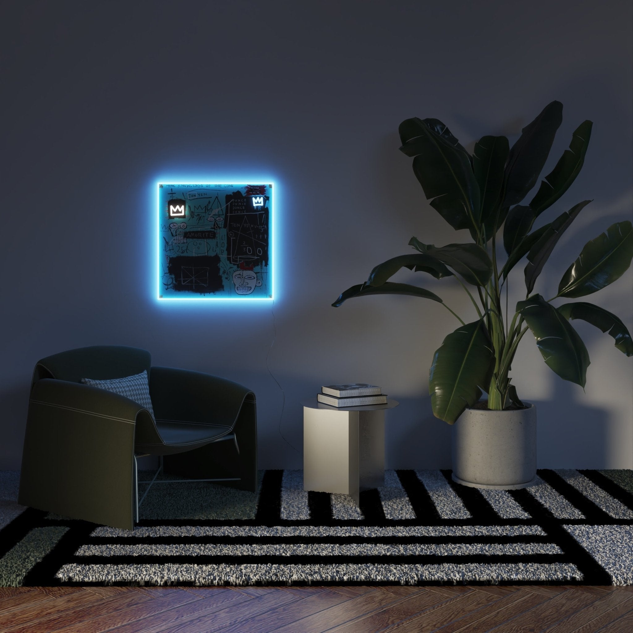 Equals Pi YP x Jean Michel Basquiat, LED neon sign - YELLOWPOP UK