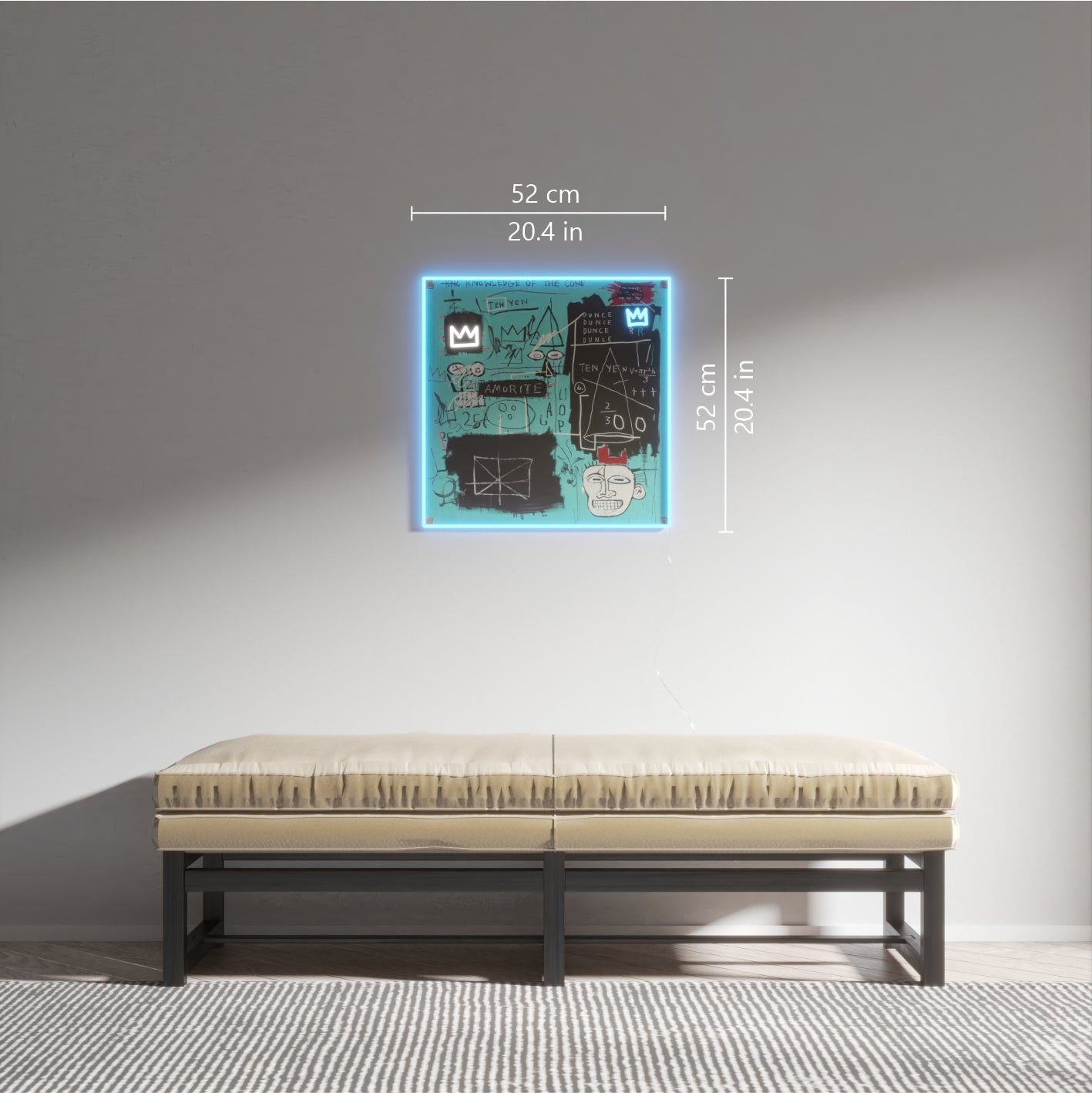 Equals Pi YP x Jean Michel Basquiat, LED neon sign - YELLOWPOP UK