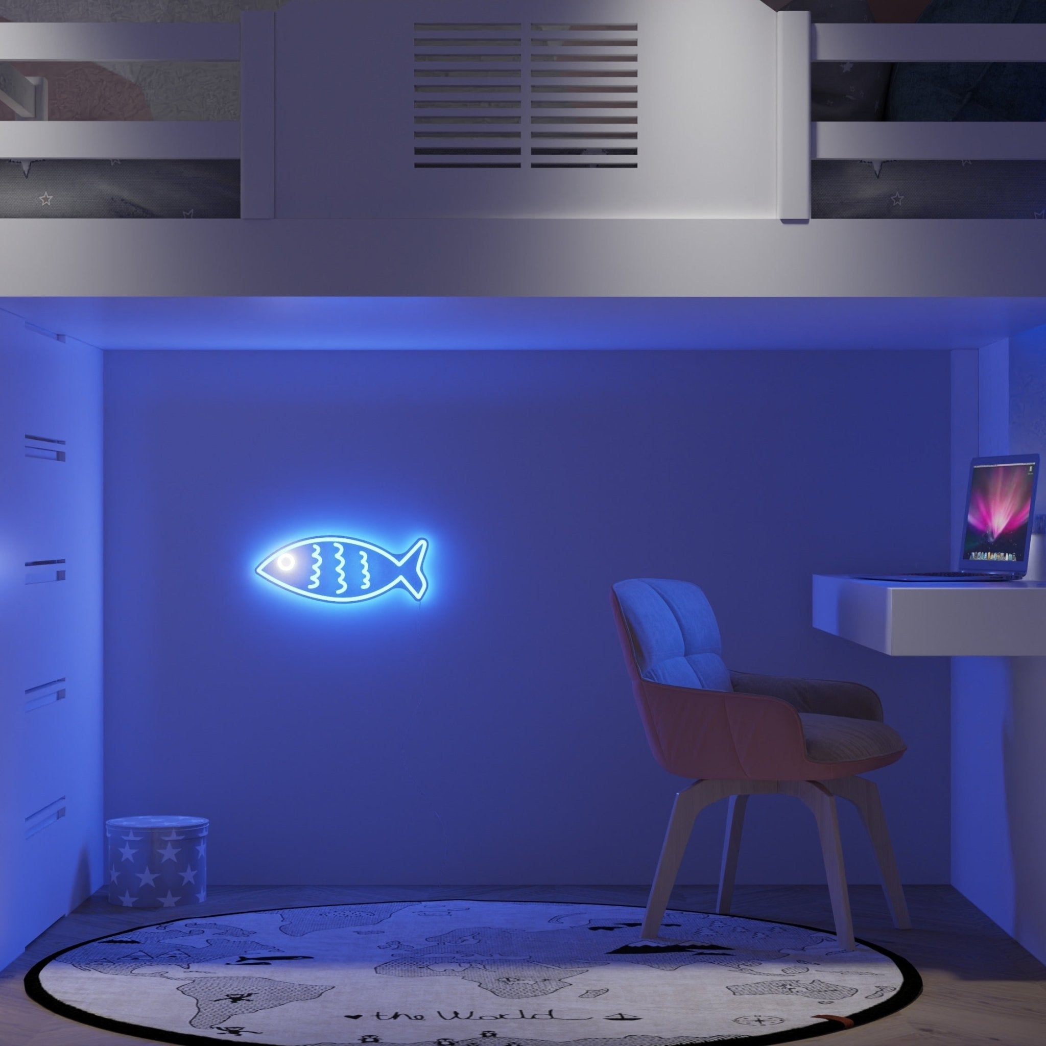 Fishy Friend Blue - LED neon sign - YELLOWPOP UK