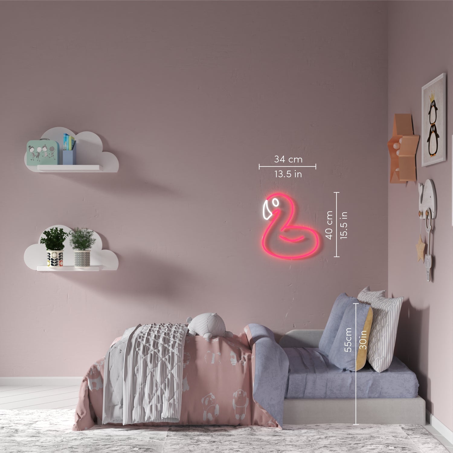 Flamingo Balloon - LED neon sign - YELLOWPOP UK