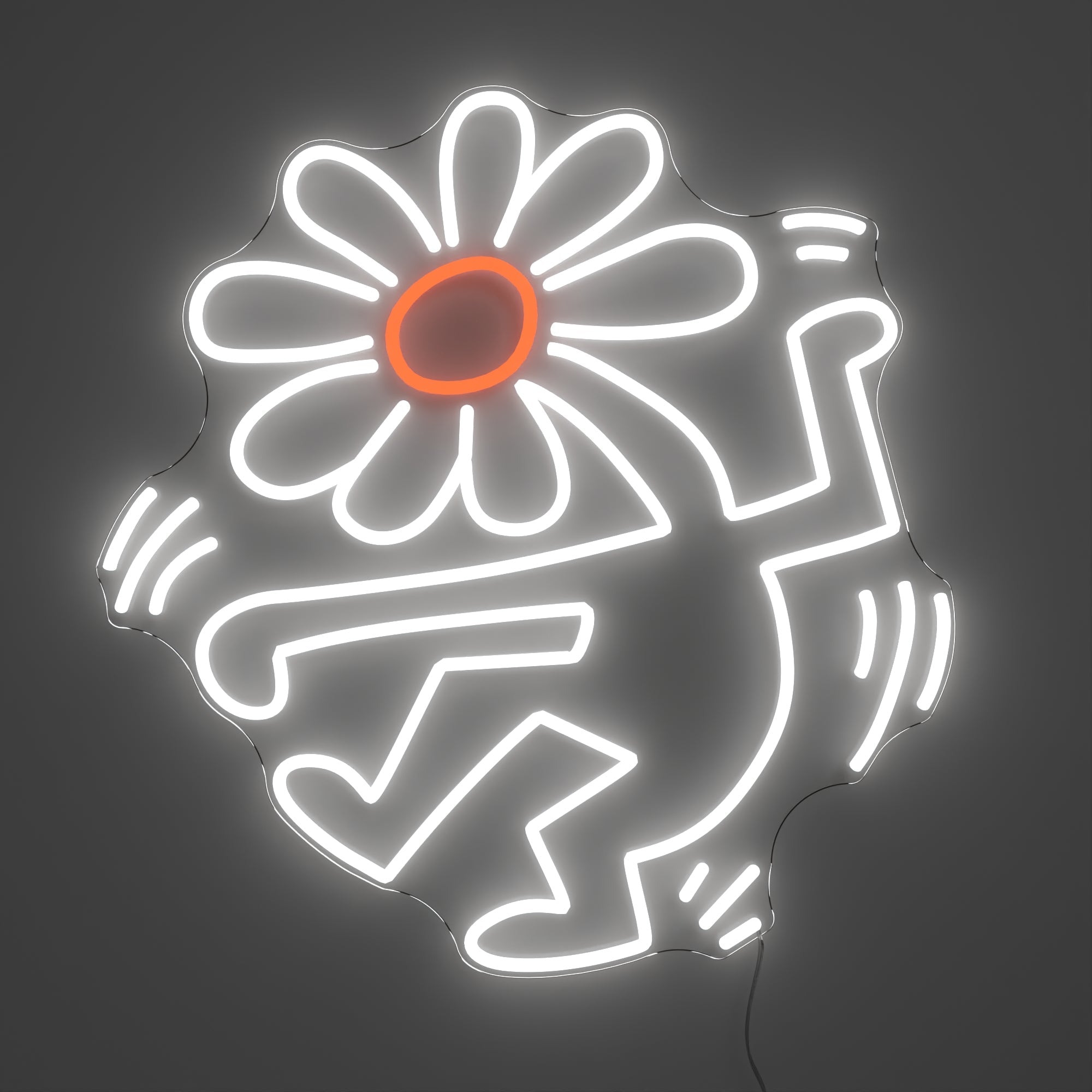 Flower Head, YP x Keith Haring, LED neon sign - YELLOWPOP UK