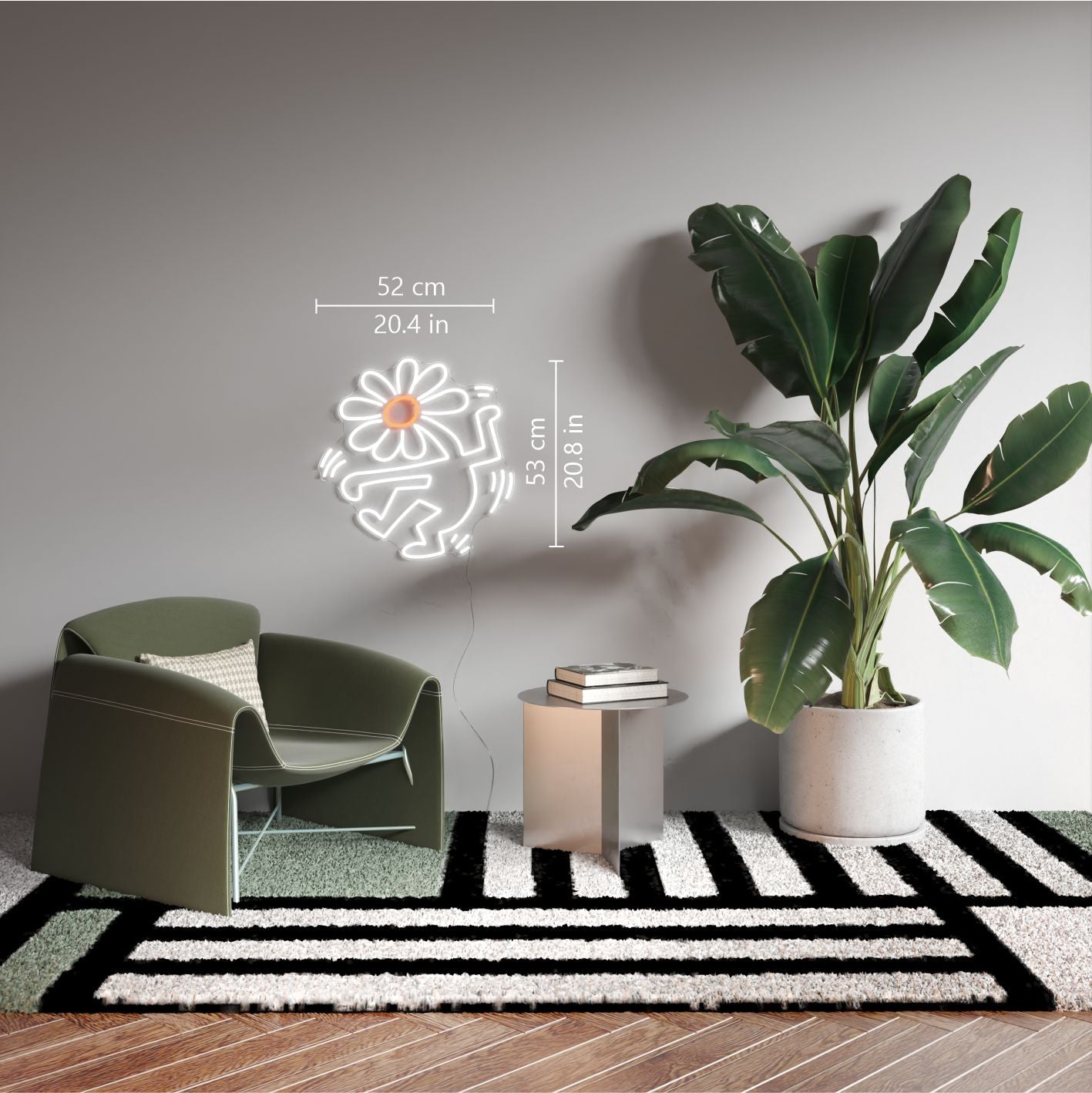 Flower Head, YP x Keith Haring, LED neon sign - YELLOWPOP UK