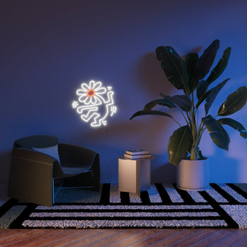 Flower Head, YP x Keith Haring, LED neon sign - YELLOWPOP UK