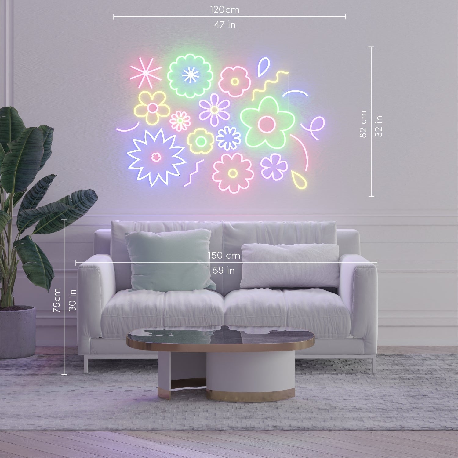Flower Power by Emily Eldridge - LED Neon Sign - YELLOWPOP UK