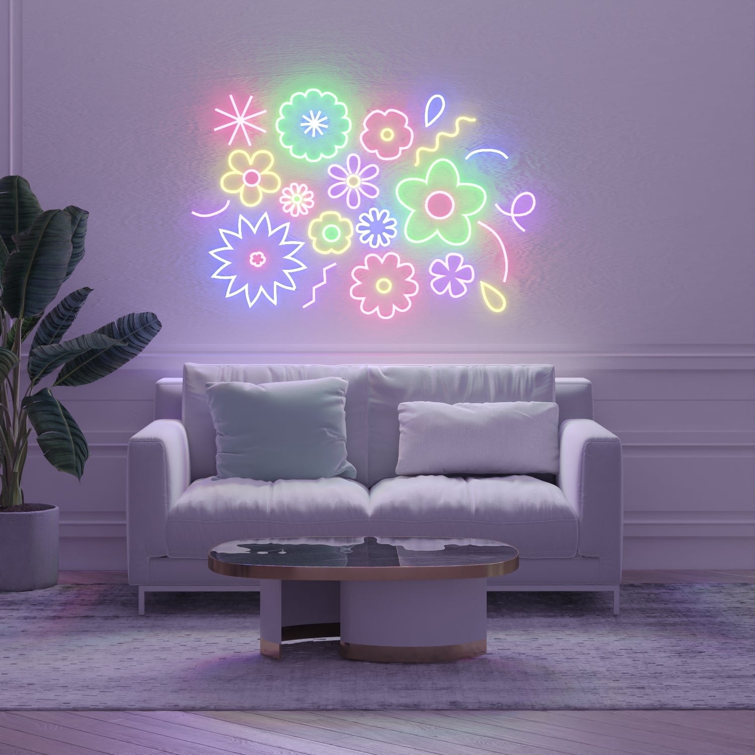 Flower Power by Emily Eldridge - LED Neon Sign - YELLOWPOP UK