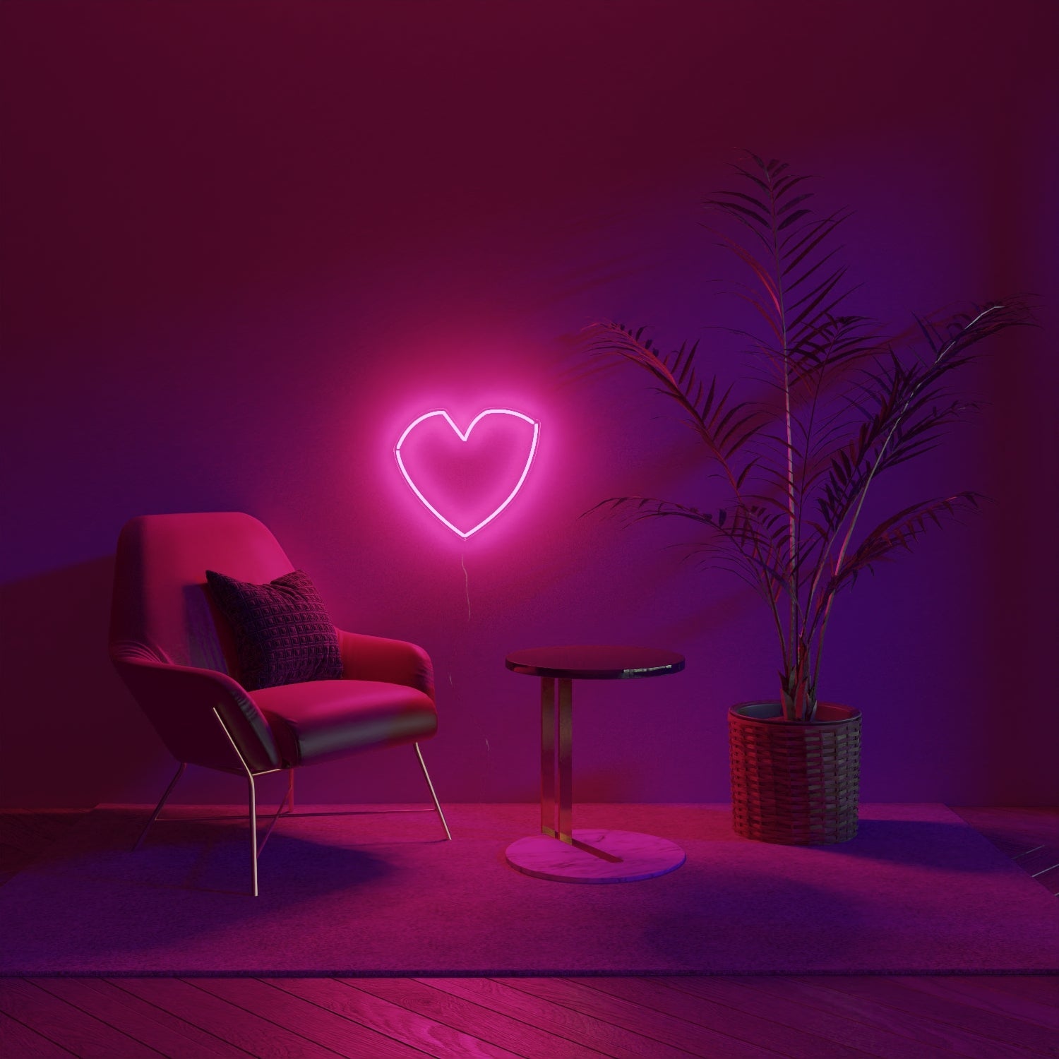 Geometric Heart, LED neon sign - YELLOWPOP UK