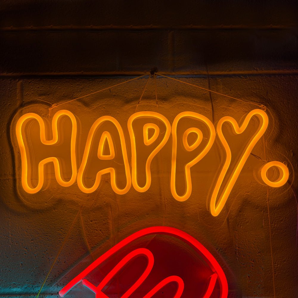 Happy by Gregory Siff, LED Neon Sign - YELLOWPOP UK