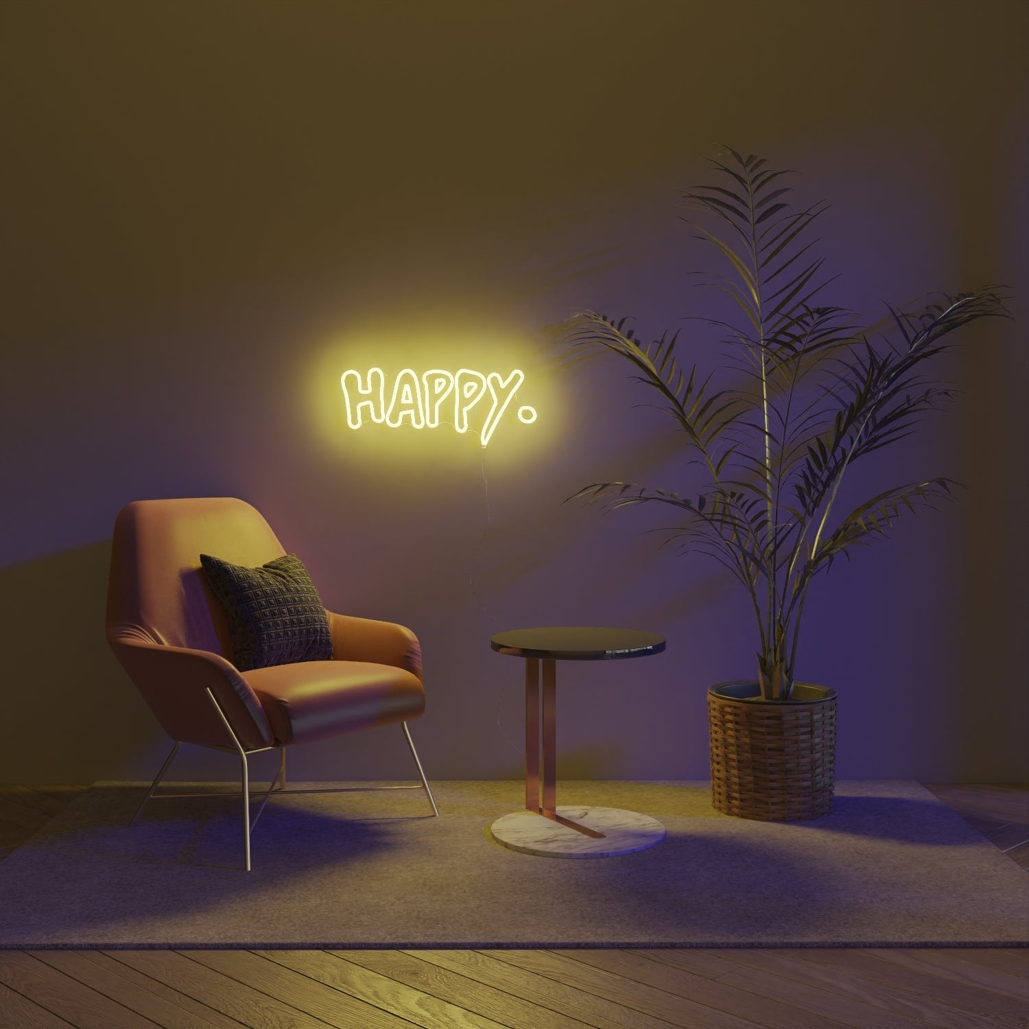 Happy by Gregory Siff, LED Neon Sign - YELLOWPOP UK
