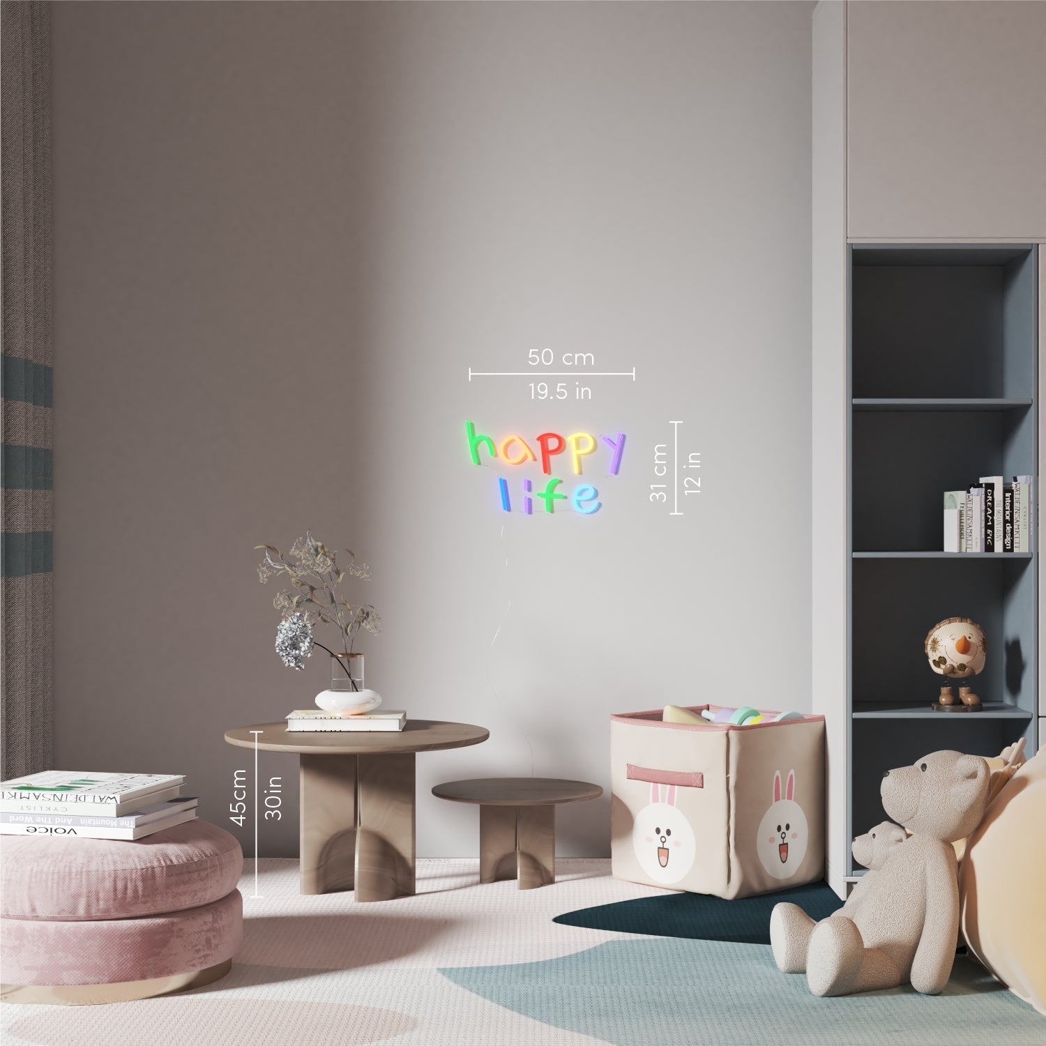 Happy Life - LED neon sign - YELLOWPOP UK