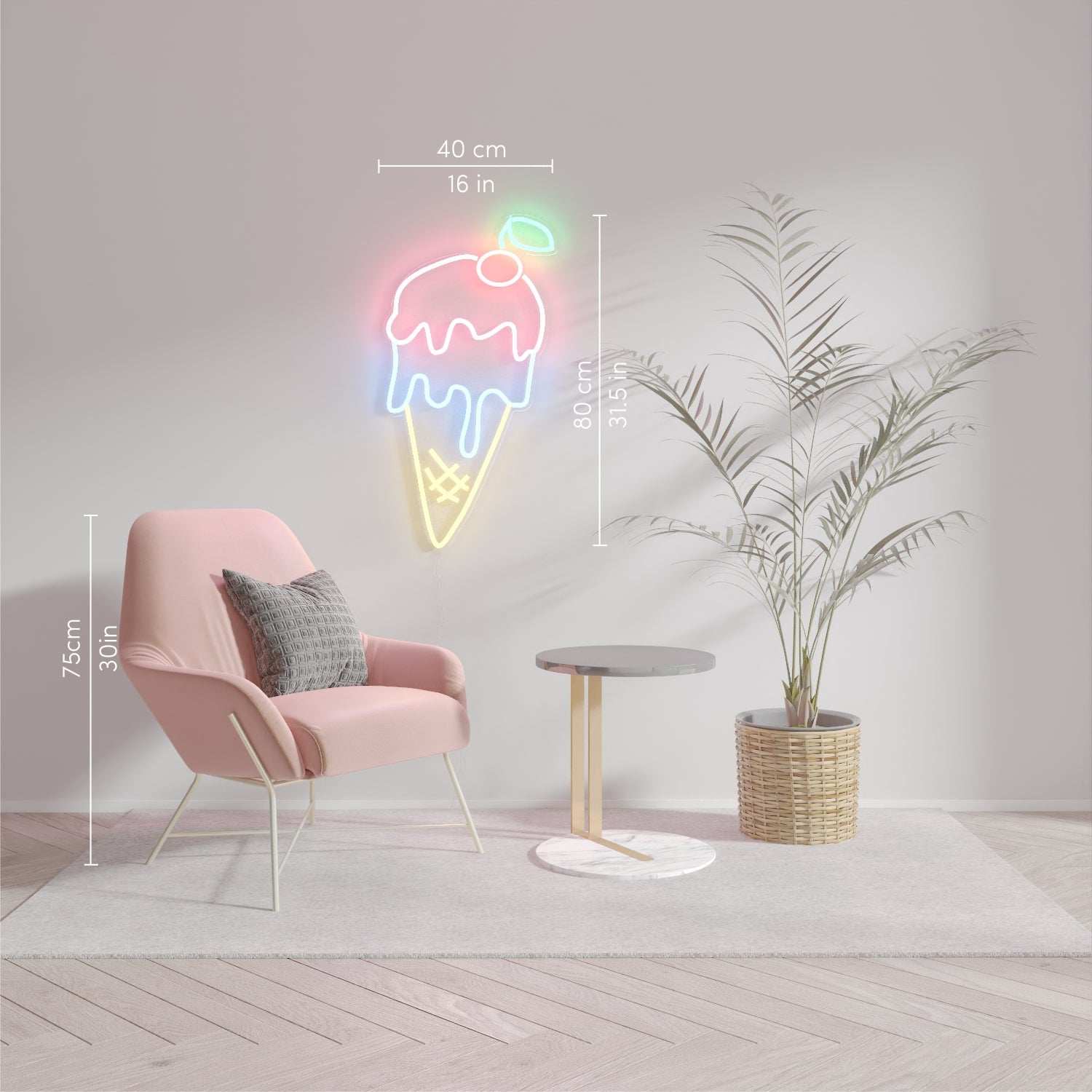 Ice Cream, man by Kelly Dabbah - LED Neon Sign - YELLOWPOP UK