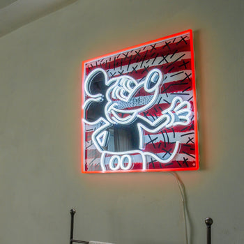 Keith Haring x Mickey 1 “Retro stripes”, LED neon sign - YELLOWPOP UK