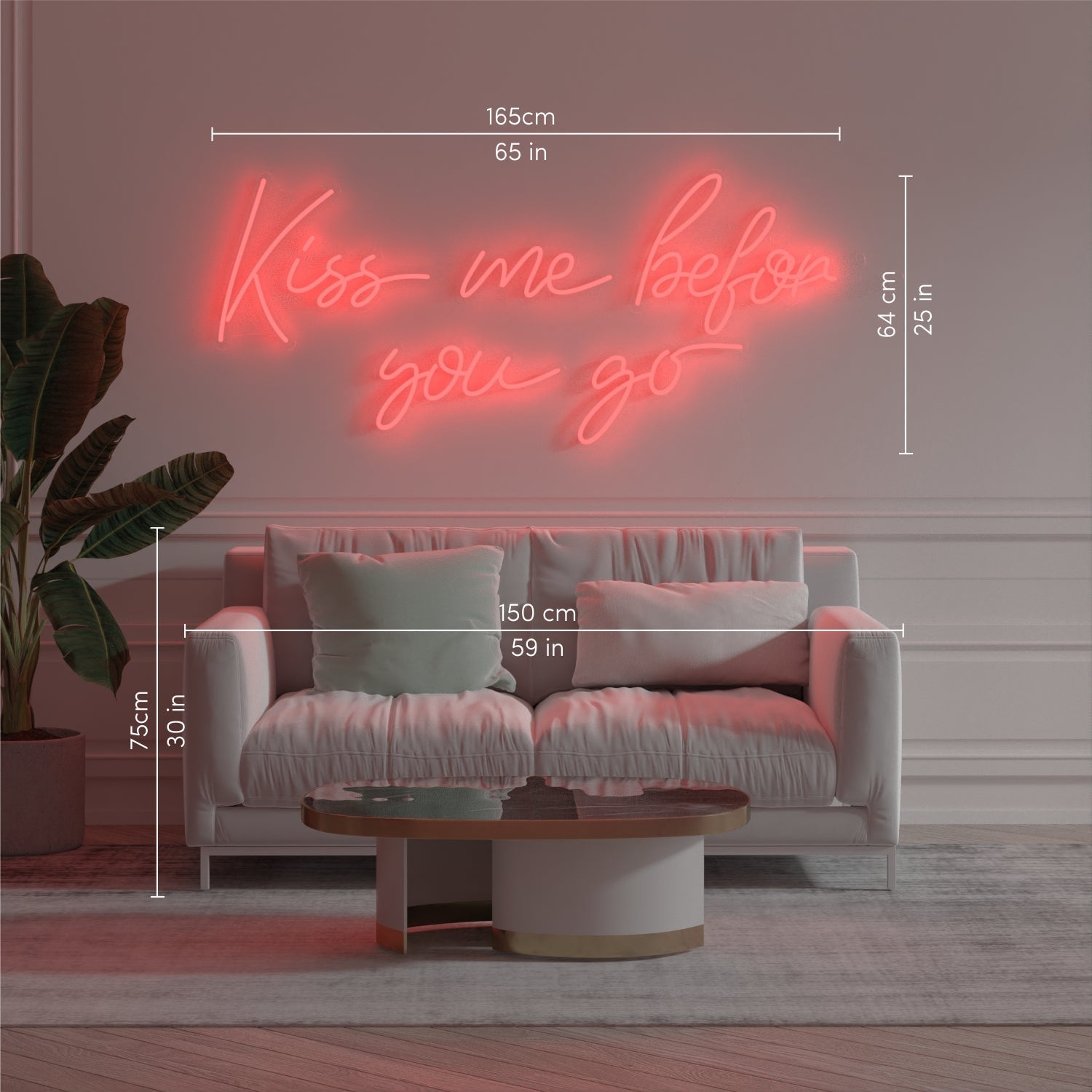 Kiss me before you go - LED neon sign - YELLOWPOP UK