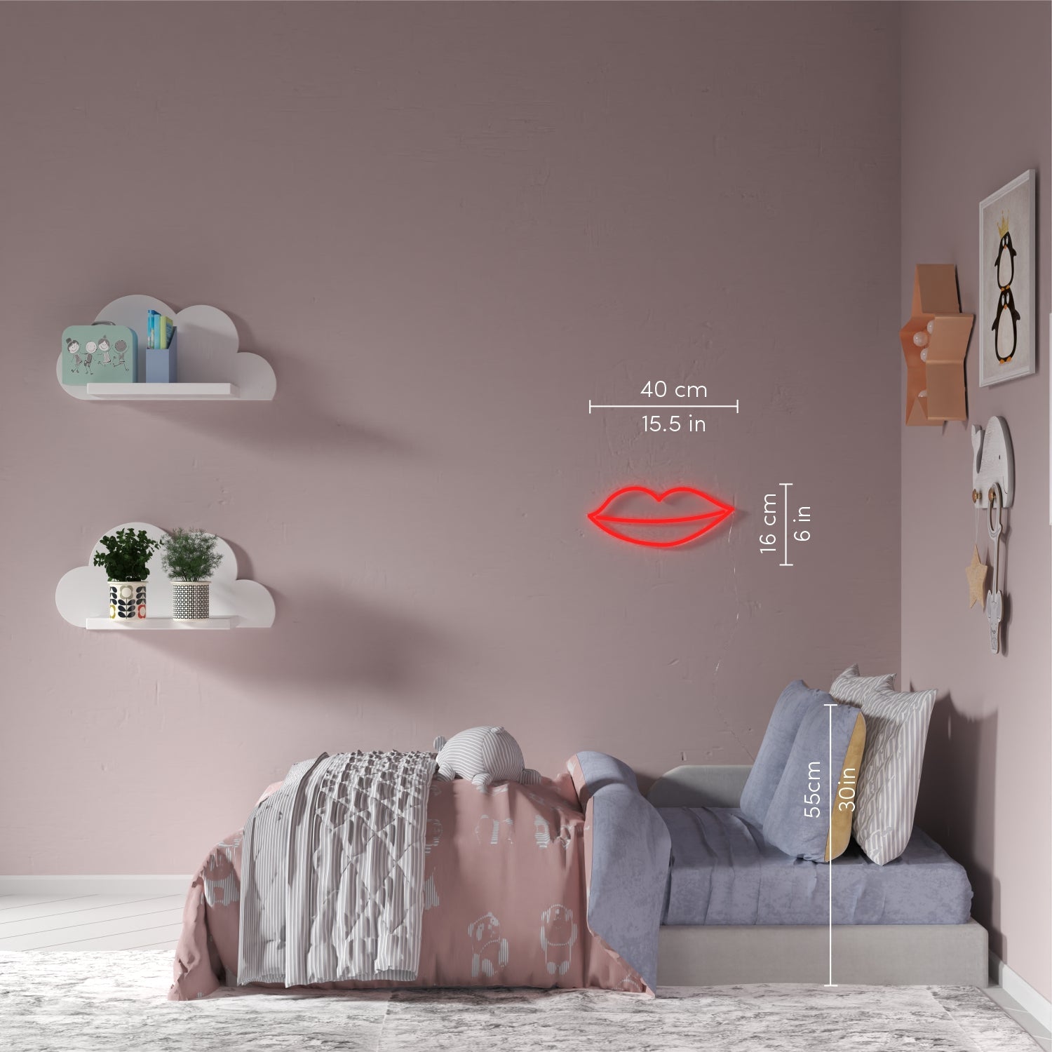 Kissy Lips - LED neon sign - YELLOWPOP UK