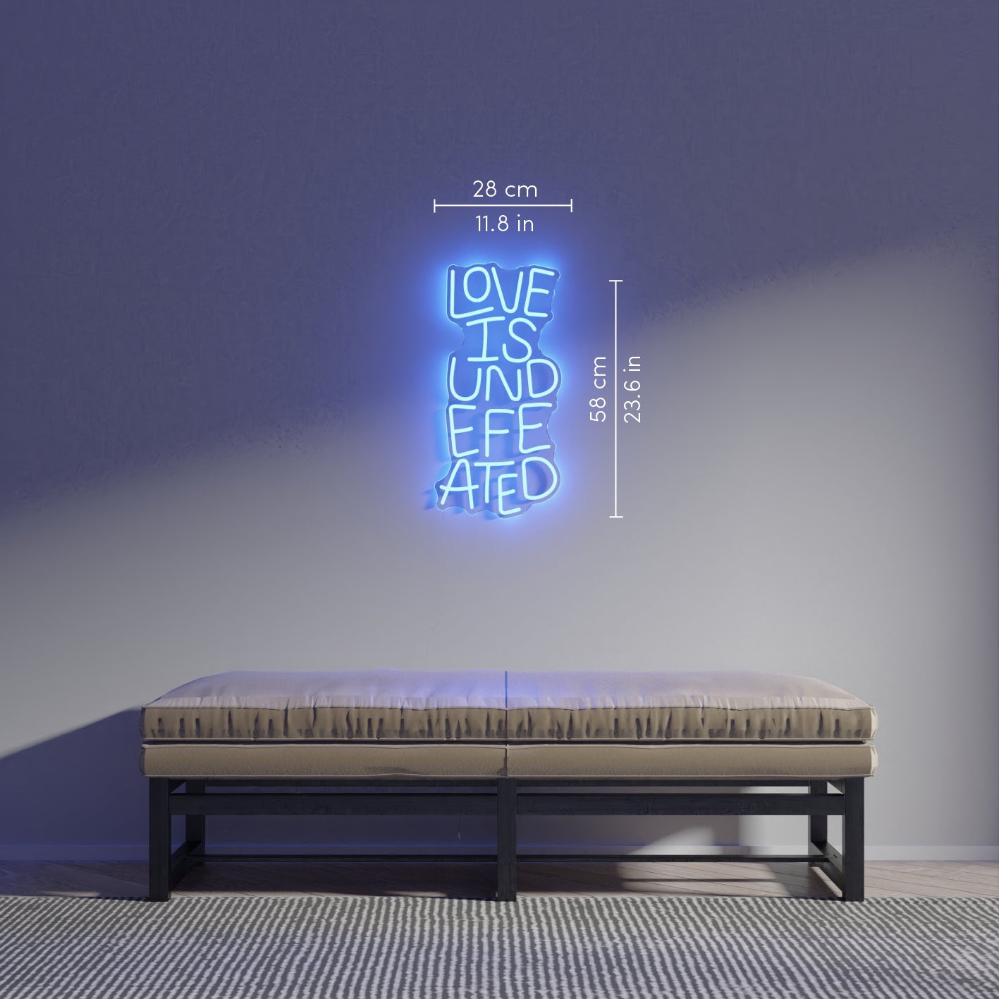 Love is Undefeated by Timothy Goodman, LED neon sign - YELLOWPOP UK