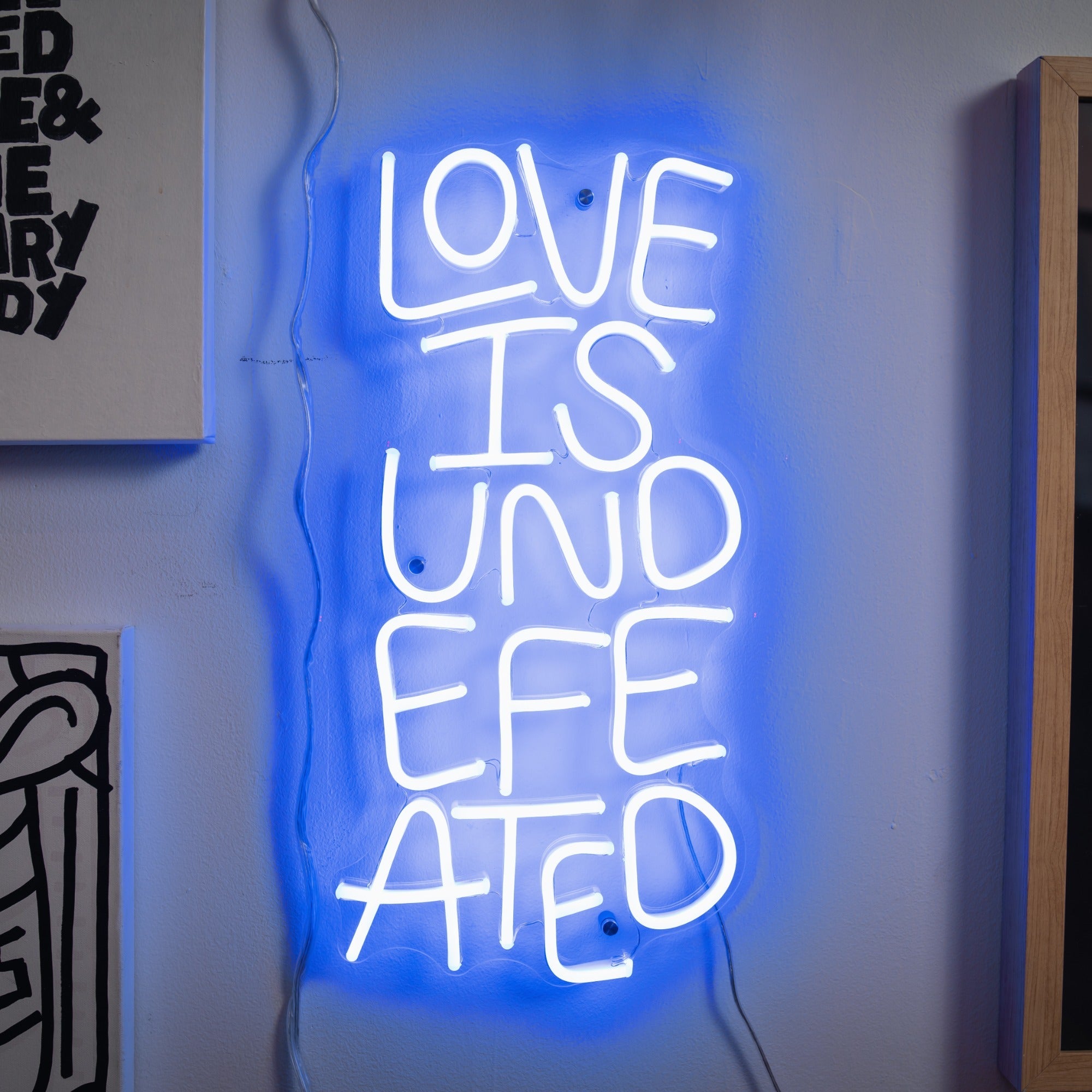 Love is Undefeated by Timothy Goodman, LED neon sign - YELLOWPOP UK