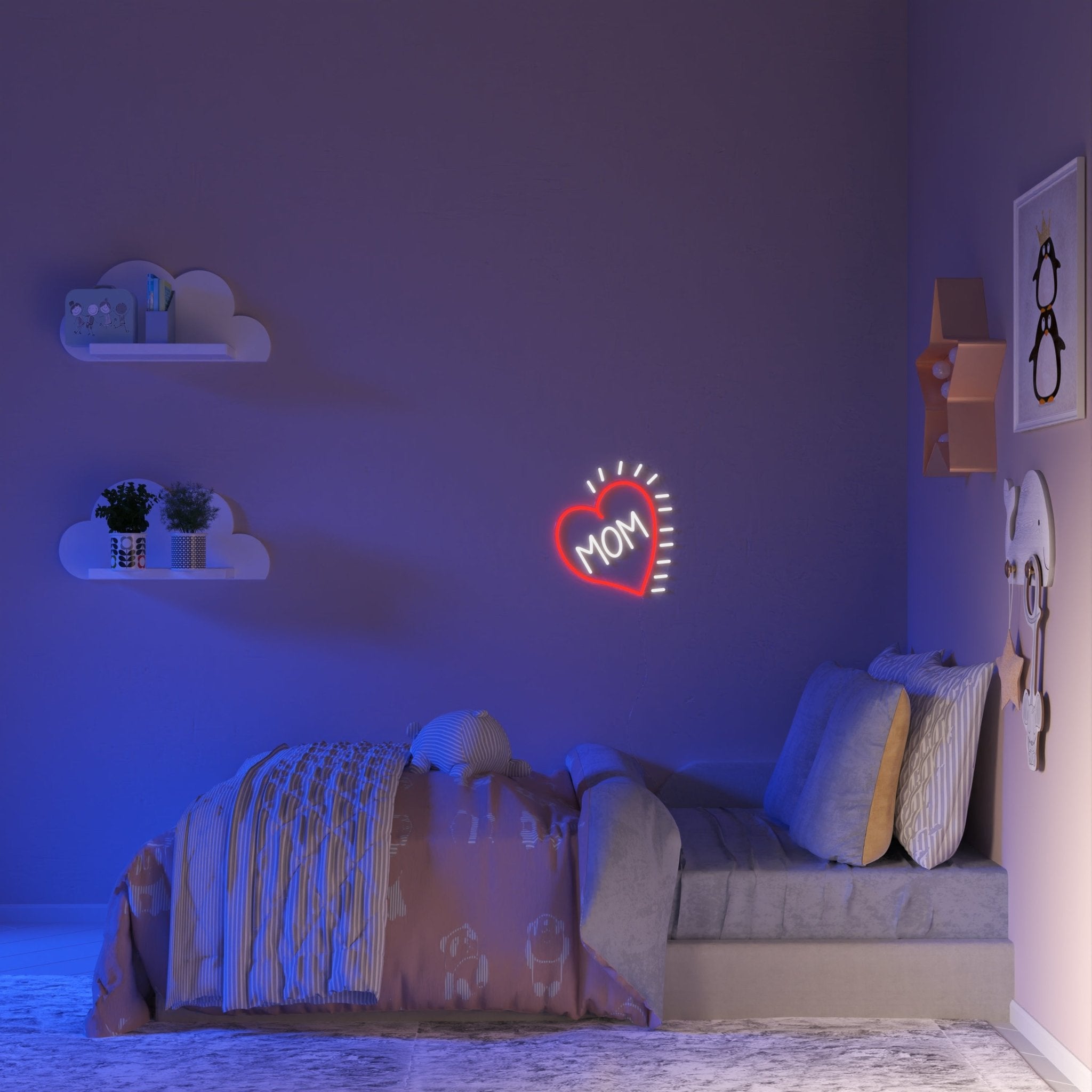 Love Mom Heart - LED neon sign - YELLOWPOP UK